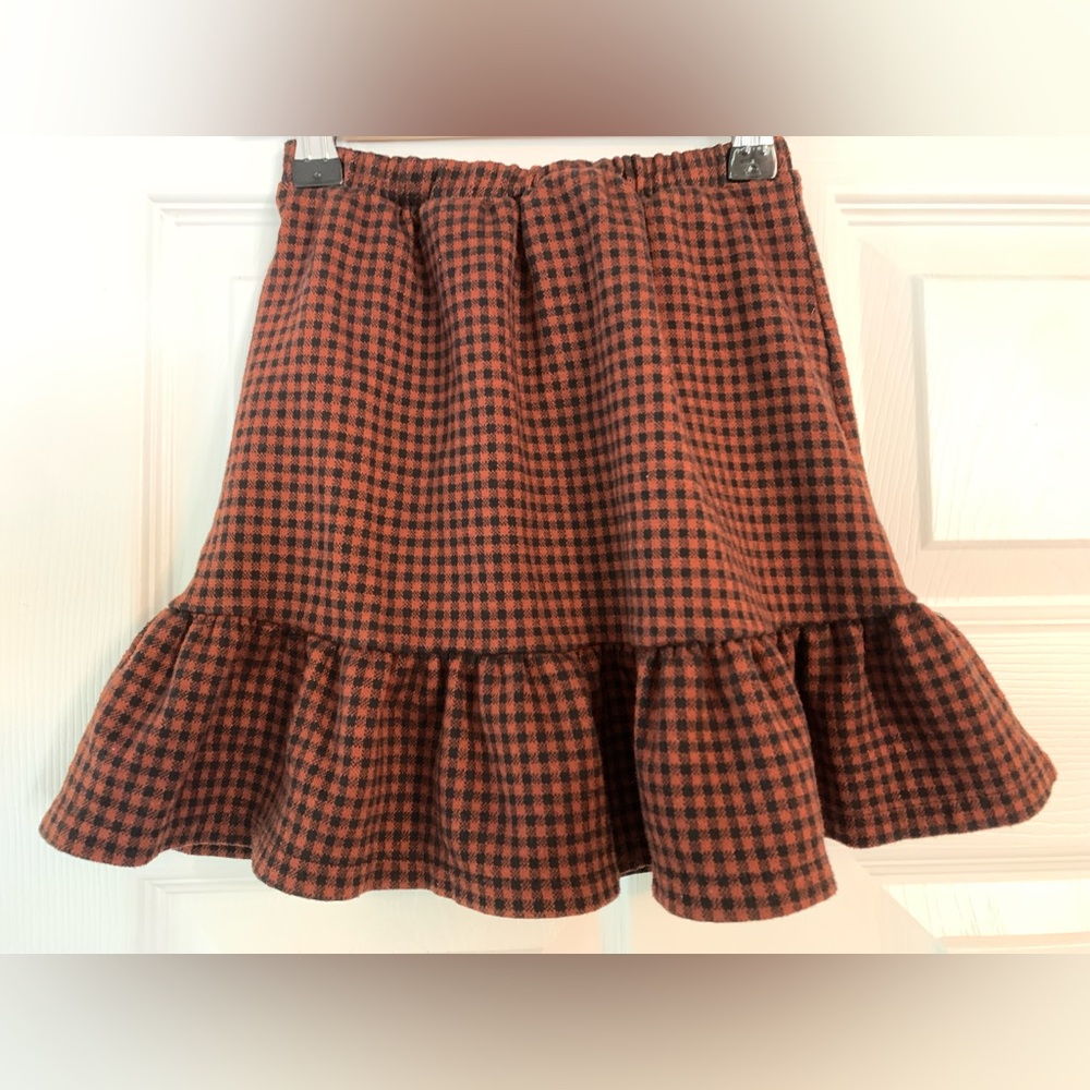 Zara kids gingham ruffle skirt